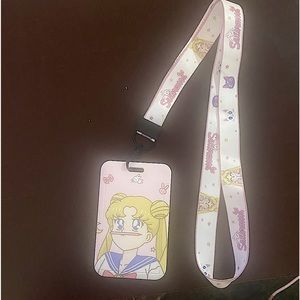 Sailor moon id card holder lanyard